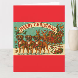 "Weihnachts-Boxerhunde" gefaltete Grußkarte Karte
