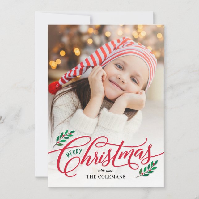 Weihnachts-Branchen-Weihnachtsfotokarte Feiertagskarte (Vorderseite)