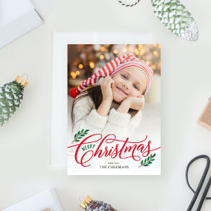Weihnachts-Branchen-Weihnachtsfotokarte Feiertagskarte