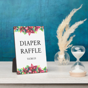 Weihnachts-Branchen-Windeln Raffle Baby-Dusche Fotoplatte