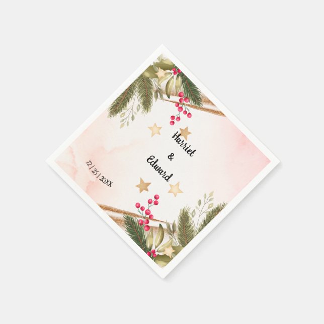 Weihnachts-Brautparty, Hochzeitsempfang Serviette (Ecke)