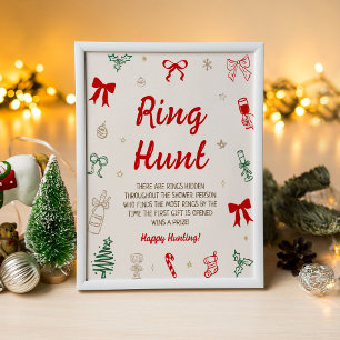 Weihnachts-Brautparty-Ring-Such-Spiel Poster