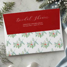 Weihnachts-Bridal-Dusche Einladung Umschläge