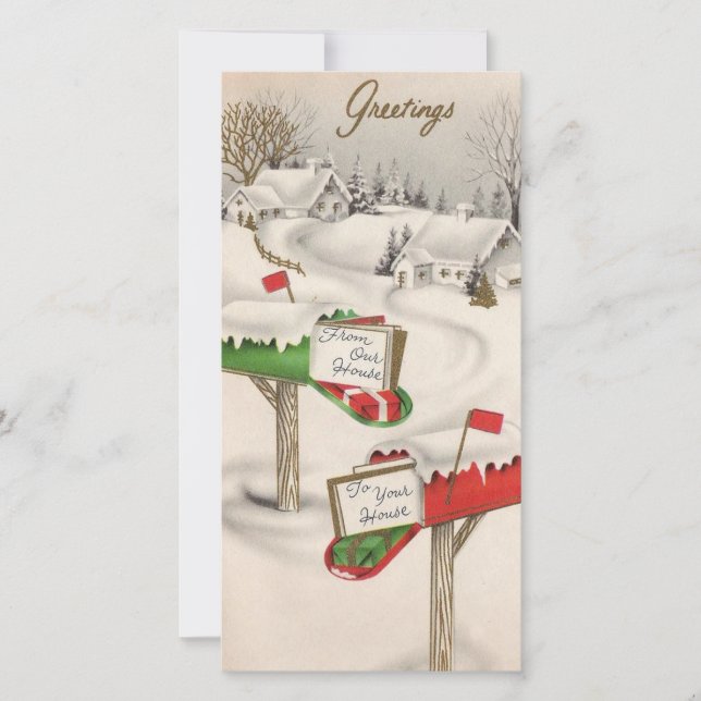 Weihnachts-Briefkästen Geschenke Feiertagskarte (Vorderseite)