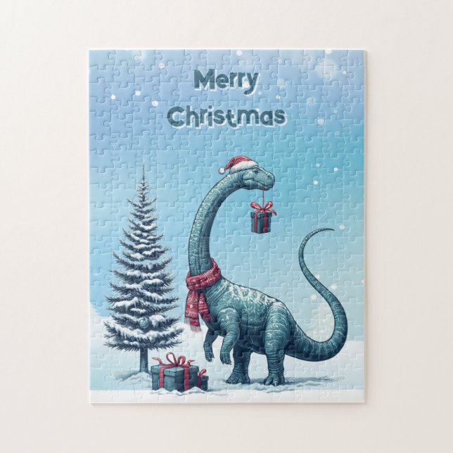Weihnachts Brontosaurus Dinosaurier (Vertikal)