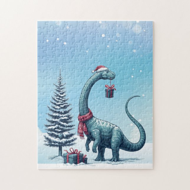 Weihnachts Brontosaurus Dinosaurier (Vertikal)