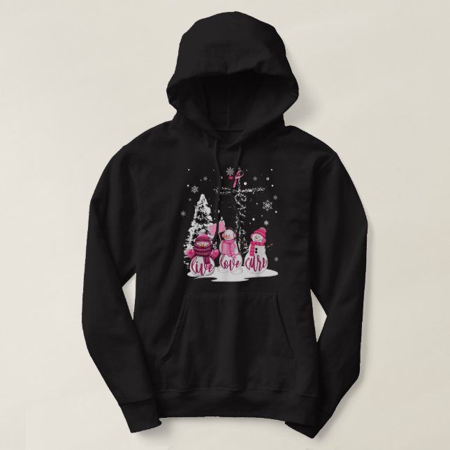 Weihnachts Brustkrebs Live Liebe Heilung Snowman C Hoodie (Design vorne)