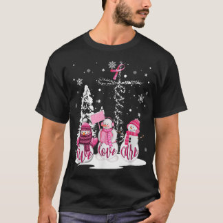 Weihnachts Brustkrebs Live Liebe Heilung Snowman C T-Shirt