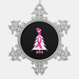Weihnachts-Brustkrebs Schneeflocken Zinn-Ornament