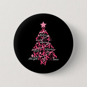 Weihnachts Brustkrebs Urlaub Rosa Ribbon Kampf Button