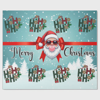 Weihnachts-Bubble-Gum-Santa-Geschenkpapier Geschenkpapier