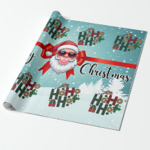 Weihnachts-Bubble-Gum-Santa-Geschenkpapier