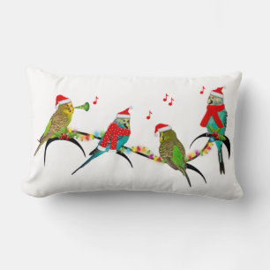 Weihnachts Budgie Frenzy Pillow (Farbe auswählen) Lendenkissen