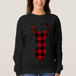 Weihnachts Buffalo Kariert Rentier Head X-mas G Sweatshirt