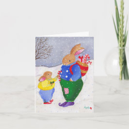 Weihnachts-Bunnies-Karte Feiertagskarte