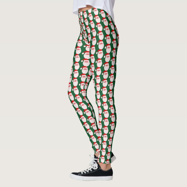 Weihnachts bunt Santa Gesicht Leggings (Links)
