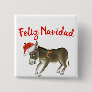 Weihnachts Burro Feliz Navidad individuell anpassb Button