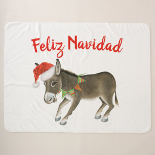 Weihnachts Burro Feliz Navidad individuell anpassb Sherpadecke