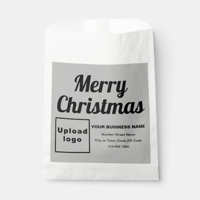 Weihnachts Business Grau Hintergrund Papier Tasche Geschenktütchen (Vorderseite)