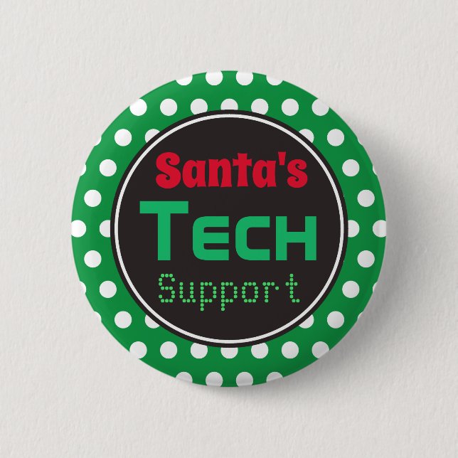 Weihnachts-Button-Pin für den technischen Support  Button (Vorderseite)