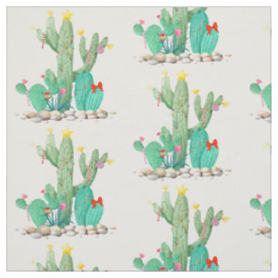 Weihnachts-Cactus Südwest-Wüste Aquarell Stoff