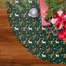 Weihnachts Cairn Terrier in Weihnachtsmannmützen G Polyester Weihnachtsbaumdecke