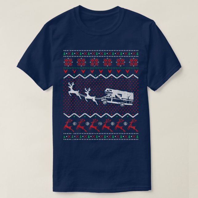 Weihnachts-Camping-Campingplatz, Ugly Christmas Sw T-Shirt (Design vorne)