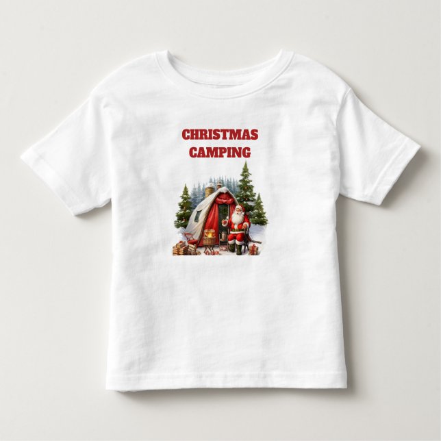 Weihnachts-Camping Kleinkind Jersey Kleinkind T-shirt (Vorderseite)