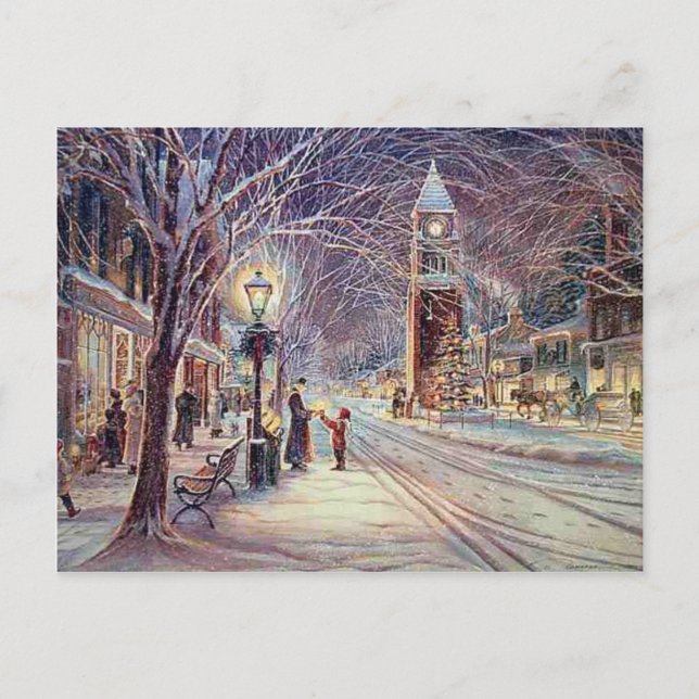 Weihnachts Candlelight Walk Feiertagspostkarte (Vorderseite)