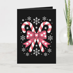 Weihnachts Candy Cane Bogen Herz Schneeflocke Urla Karte