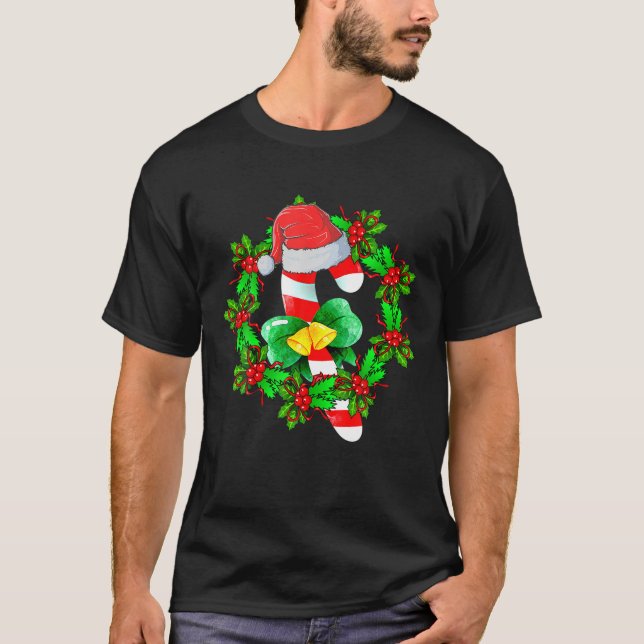 Weihnachts Candy Cane Crew Santa 2022 Kinder Junge T-Shirt (Vorderseite)