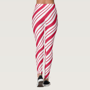 Weihnachts-Candy-Cane-gestreifte Leggings