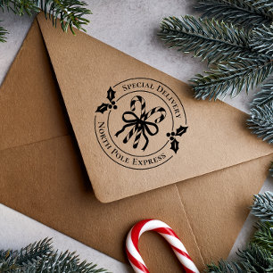 Weihnachts-Candy-Cane-Holz-Stempel Gummistempel