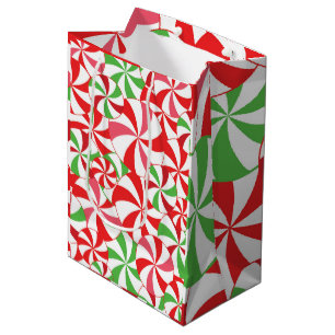 Weihnachts-Candy-Cane-Muster, Xmas-Party-Süßigkeit Mittlere Geschenktüte