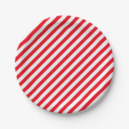 Weihnachts-Candy-Cane-rot-gestreifte-Papierplatten Pappteller