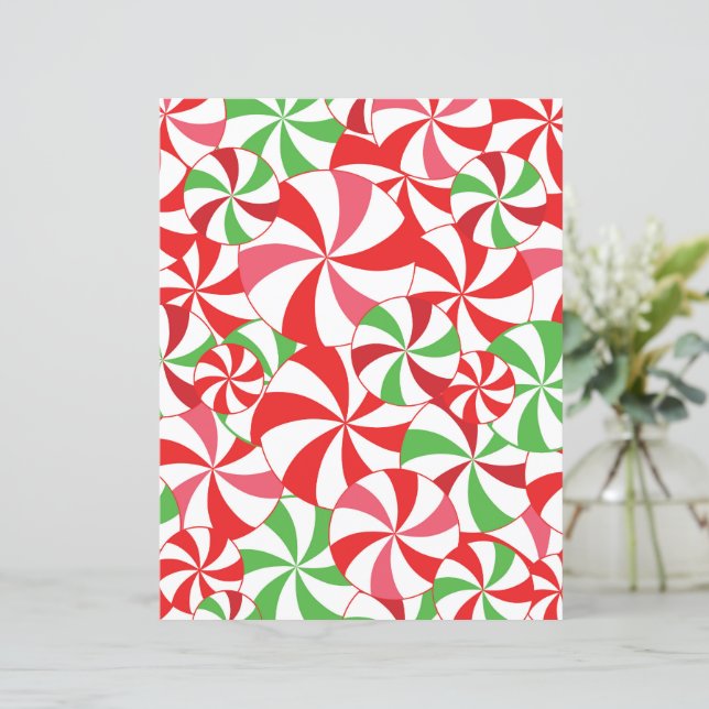 Weihnachts-Candy-Cane-Scrapbook-Papier (Stehend Vorderseite)