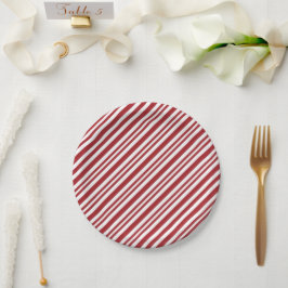 Weihnachts-Candy-Cane-Streifen Pappteller