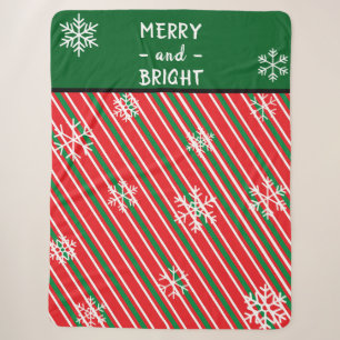 Weihnachts-Candy-Cane-Streifen Rot Grün Sherpadecke