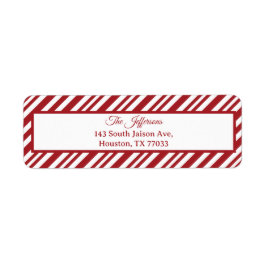 Weihnachts-Candy-Cane-Streifen-Rücksendeetikett
