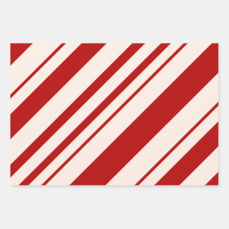 Weihnachts Candy Cane Stripes Holiday Pattern Geschenkpapier Set