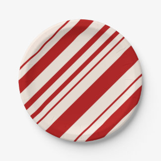 Weihnachts Candy Cane Stripes Holiday Pattern Pappteller