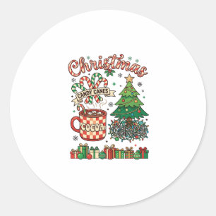 Weihnachts Candy Canes Kakao Chaos Baum Tasse Gesc Runder Aufkleber