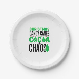 Weihnachts Candy Canes Kakao Chaos Design Pappteller