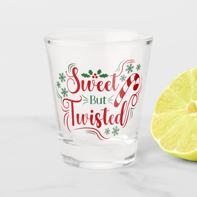 Weihnachts-Candy Canes Schnapsglas (Vorderseite)