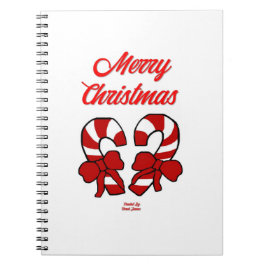 Weihnachts-Candy Canes Spiral Foto Notebook Notizblock