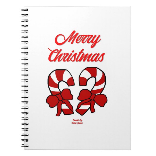 Weihnachts-Candy Canes Spiral Foto Notebook Notizblock (Vorderseite)