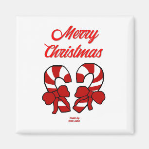 Weihnachts Candy Canes Square 2 Zoll Magnet