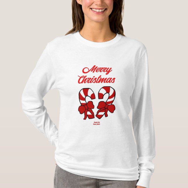 Weihnachts-Candy Canes Women's Long Sleeve Shirt (Vorderseite)