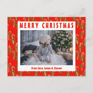 Weihnachts Candy Canes Xmas Urlaub CUSTOM Foto Postkarte
