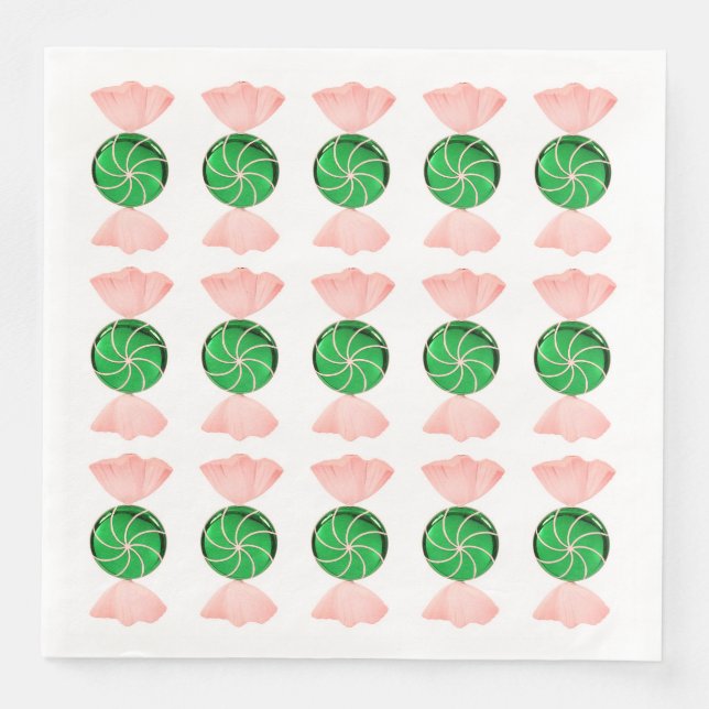 Weihnachts Candy Dinner Napkins Serviette (Vorderseite)